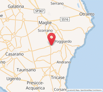 Map of Nociglia, Apulia