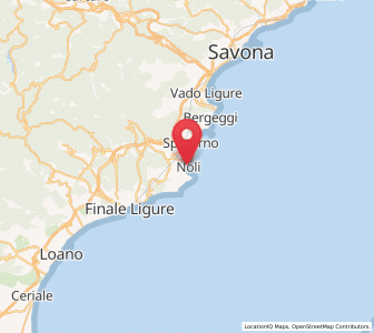 Map of Noli, Liguria