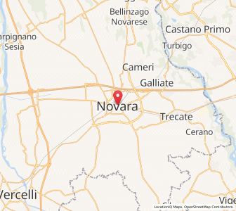 Map of Novara, Piedmont