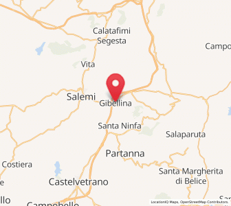 Map of Nuova Gibellina, Sicily