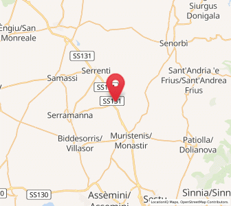 Map of Nuraminis, Sardinia