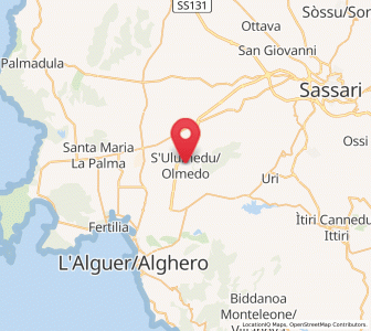 Map of Olmedo, Sardinia