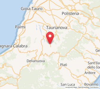 Map of Oppido Mamertina, Calabria