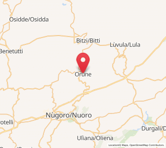 Map of Orune, Sardinia