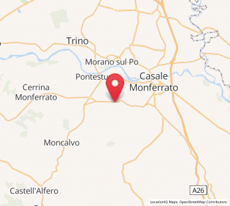 Map of Ozzano Monferrato, Piedmont