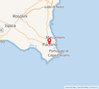 Map of Pachino, Sicily