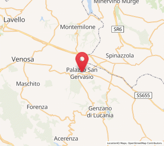 Map of Palazzo San Gervasio, Basilicate