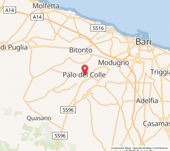 Map of Palo del Colle, Apulia