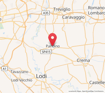 Map of Pandino, Lombardy