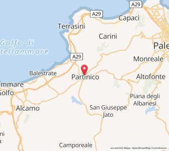 Map of Partinico, Sicily