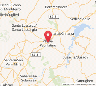 Map of Paulilatino, Sardinia
