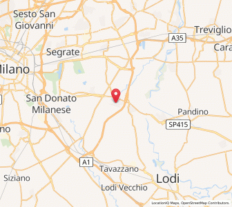 Map of Paullo, Lombardy