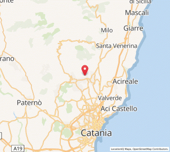 Map of Pedara, Sicily