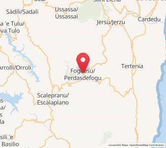 Map of Perdasdefogu, Sardinia
