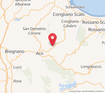 Map of Pertina, Calabria