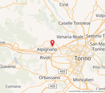 Map of Pianezza, Piedmont