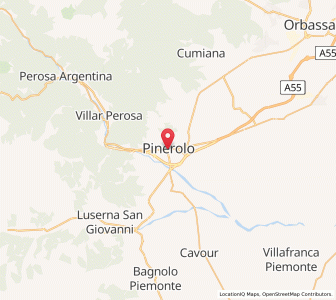 Map of Pinerolo, Piedmont