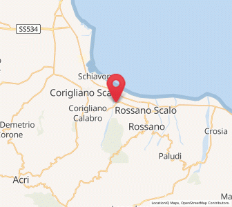 Map of Piragineti, Calabria