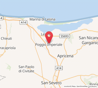 Map of Poggio Imperiale, Apulia