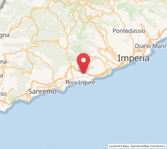 Map of Pompeiana, Liguria