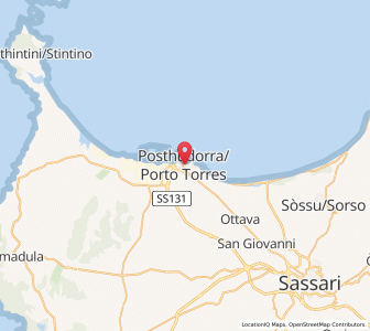 Map of Porto Torres, Sardinia