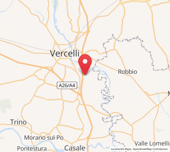 Map of Prarolo, Piedmont