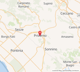 Map of Priverno, Lazio