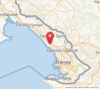 Map of Prosecco-Contovello, Friuli Venezia Giulia