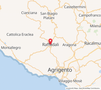 Map of Raffadali, Sicily