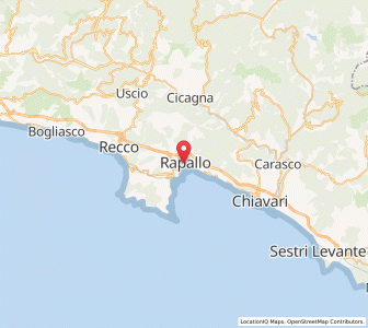 Map of Rapallo, Liguria