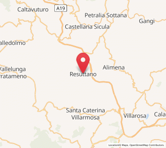 Map of Resuttano, Sicily