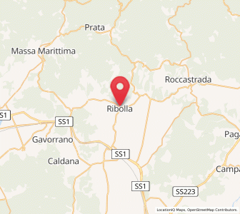 Map of Ribolla, Tuscany