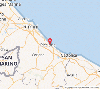 Map of Riccione, Emilia-Romagna
