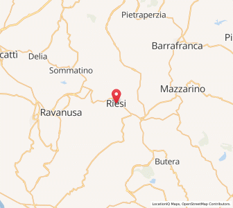 Map of Riesi, Sicily