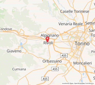 Map of Rivoli, Piedmont