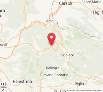 Map of Rocca Canterano, Lazio