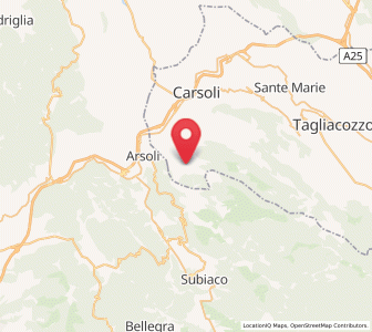 Map of Rocca di Botte, Abruzzo