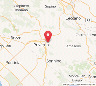 Map of Roccasecca dei Volsci, Lazio
