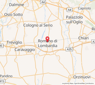 Map of Romano di Lombardia, Lombardy