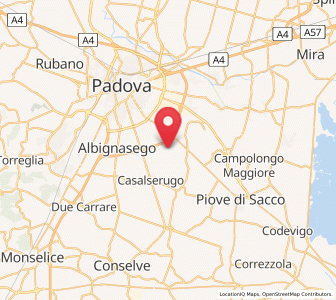 Map of Roncajette, Veneto