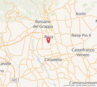 Map of Rosà, Veneto