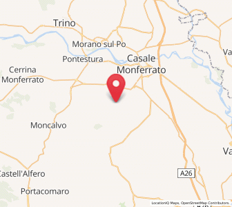 Map of Rosignano Monferrato, Piedmont