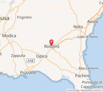 Map of Rosolini, Sicily