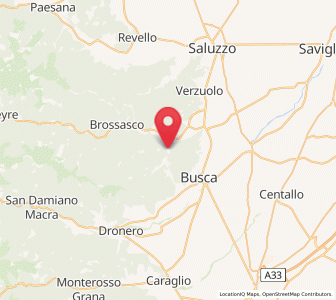 Map of Rossana, Piedmont
