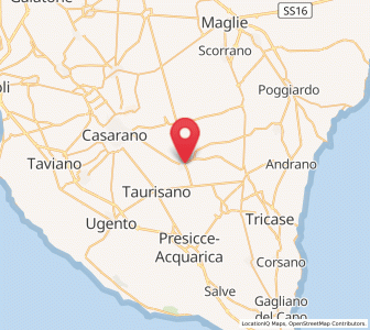 Map of Ruffano, Apulia