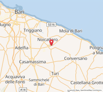 Map of Rutigliano, Apulia