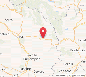 Map of San Biagio Saracinisco, Lazio