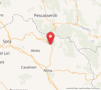 Map of San Donato Val di Comino, Lazio