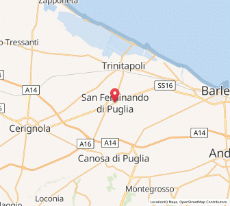 Map of San Ferdinando di Puglia, Apulia
