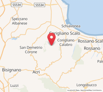 Map of San Giorgio Albanese, Calabria